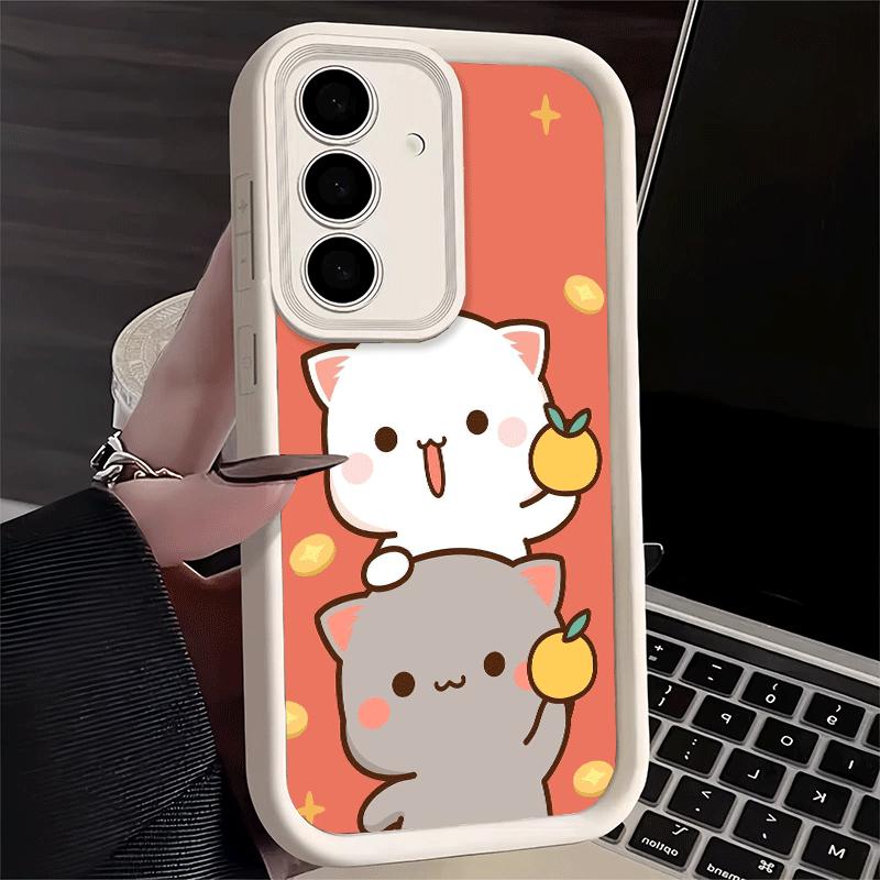 Phone Case for Samsung Galaxy A17 A16 A15 A14 A13 Cartoon Cute Peach Goma A56 A36 A26 A55 A35 A25 A54 A34 A24 A53 A33 A23 A07 A0