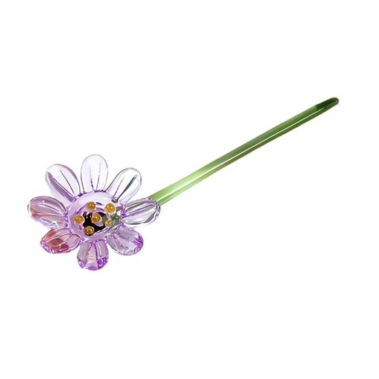 Mini Glas Blumen Dekoration Handgeblasen Kunstkristall Pflanzen Kleine Blumenvase Schmuckstück für Muttertag Geburtstagsgeschenke