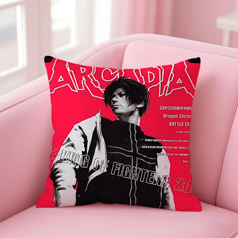 

Classic Fighting Japanese Game TThe King of FFighterS Cushion Cover Pillow Case Soft Skin Friendly Fabric Concealed Zipper 30X30cm