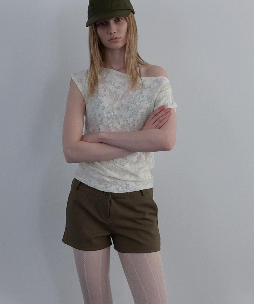 Unessin Jacquard Cowl-Neck Top_Ivory