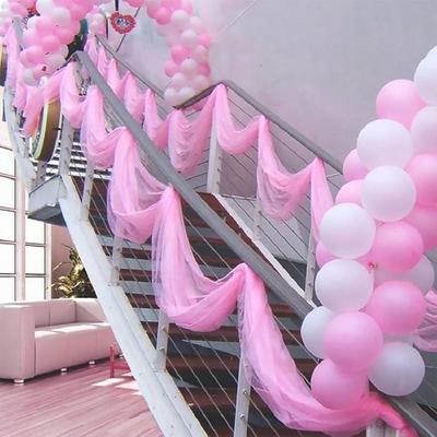 4 szt. Przezroczysta tkanina kryształowa organza tiulowa zasłony na wesele, baby shower, urodziny, impreza, 10 m/rolka