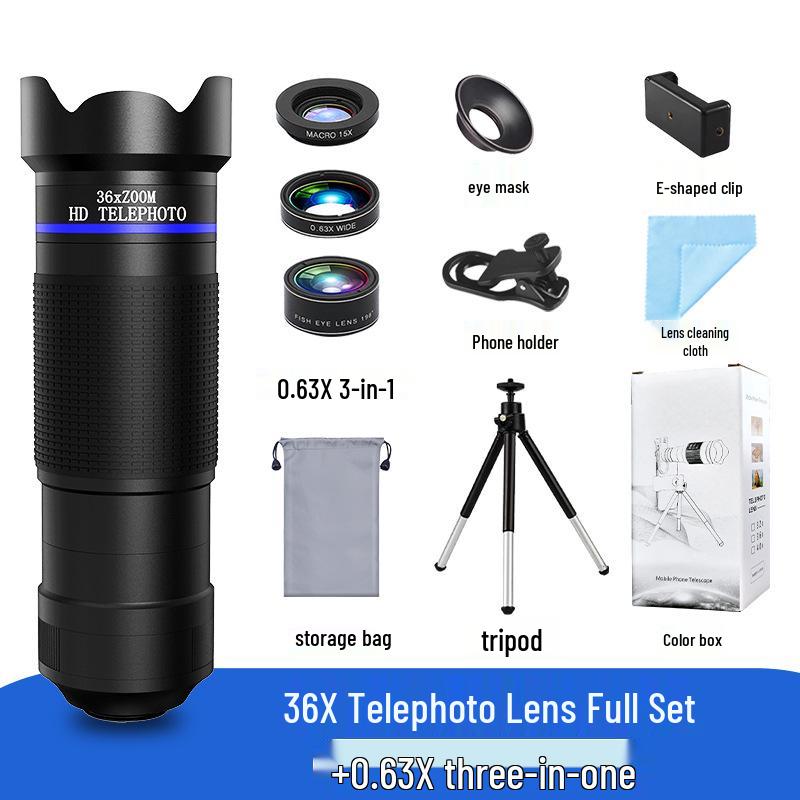 36x Telelens voor Mobiel: HD Monoculair met Breed Zicht voor Concerten, Vissen en Live Streaming