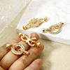 1pc Brass Fold Over Clasps Bowknot Flower 18K Gold Plated Clear Cubic Zirconia Women Fashion Jewelry Findings