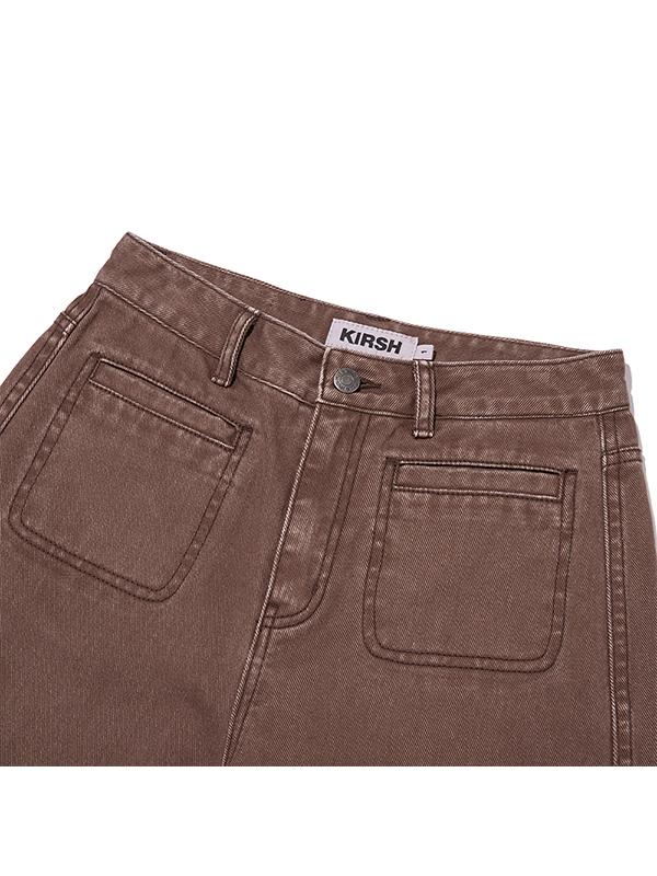 KIRSH Pigment-Dyed Curved Pants [Dark Brown]