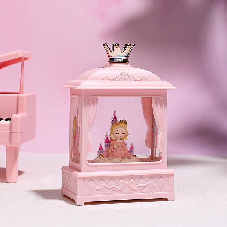 Modern Minimalist Resin Music Box With Star Light For Bedroom Decor Girls' Birthday Gift