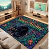 Cat Theme Crystal Velvet Floor Rug Personalized Custom Name Text Warm Carpet Home Decoration