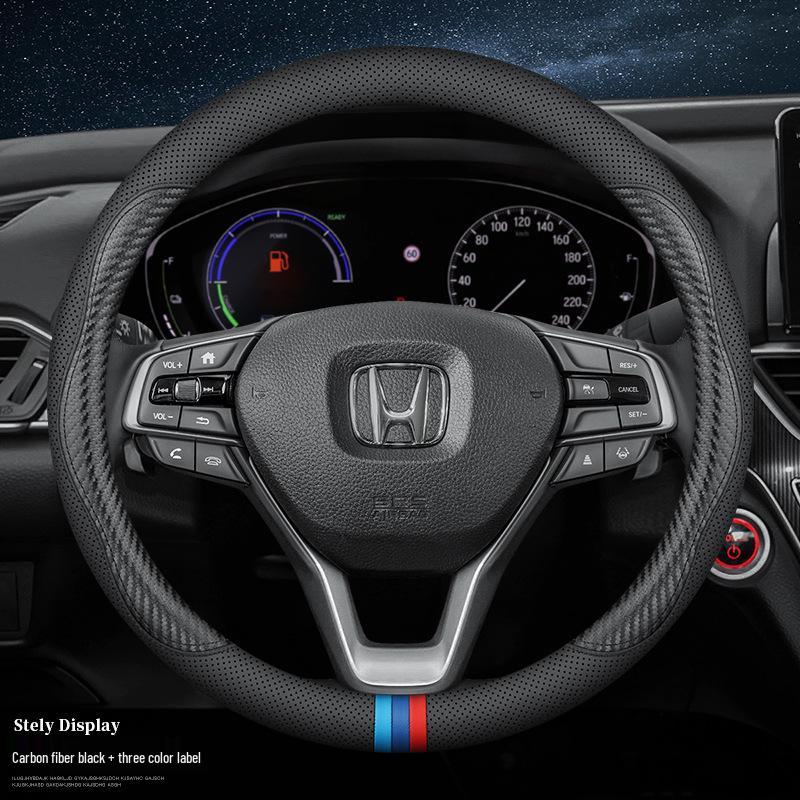 

Genuine Leather Steering Wheel Cover for Honda Civic, Accord, XRV, Vezel, Greiz, Fit, Avancier, CRV, Breeze, Lingpai Default