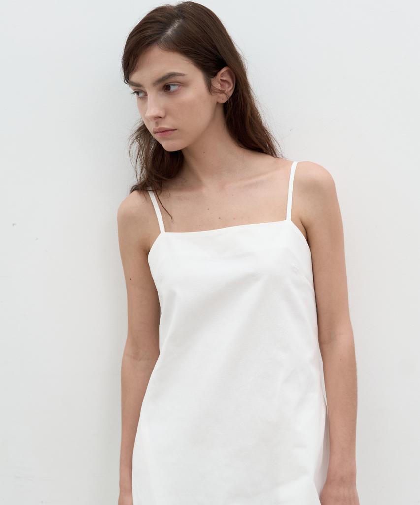 Seolan Linen Blend Midi Dress_White