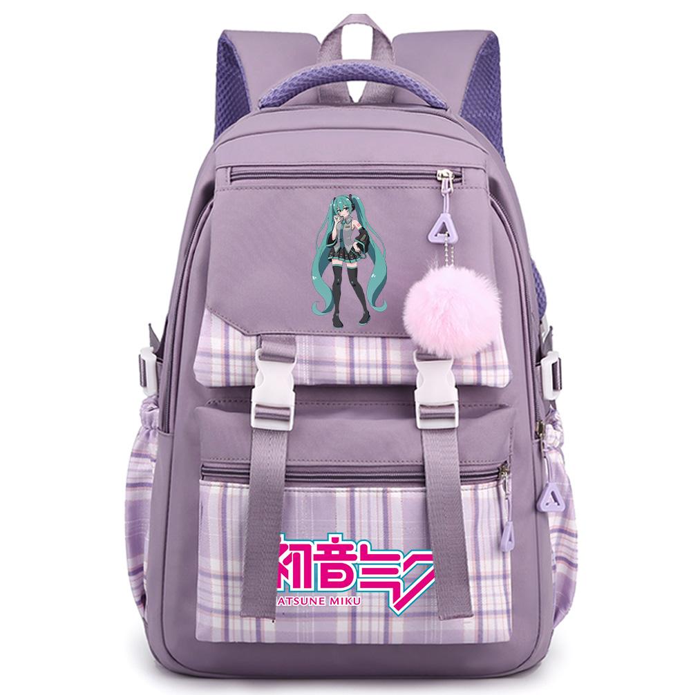 Cartoon Anime Hatsune Miku Printed Large Capacity Backpack for Teenger Student Bookbag Girl Boy Schoolbag Bookbag Women Waterproof Travel Bag