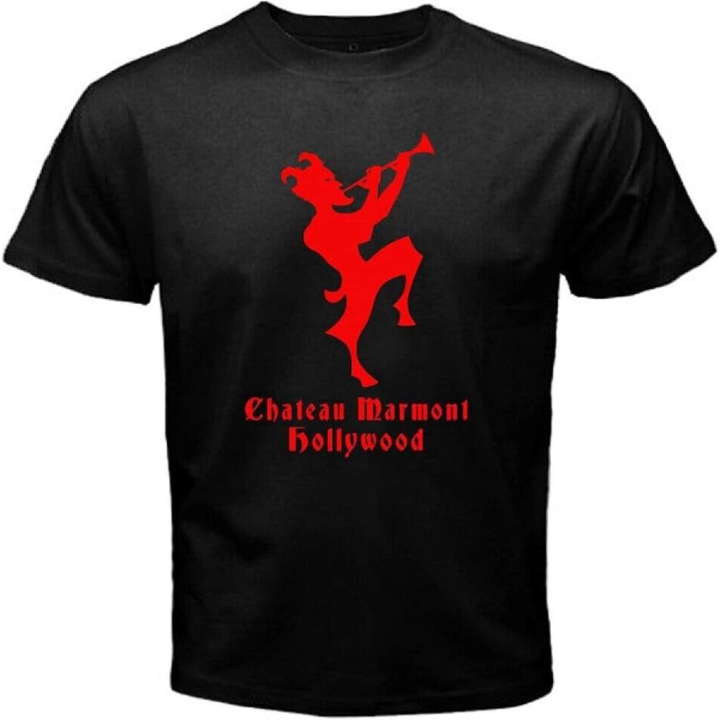 Chateau Marmont Hollywood Hotel Logo Men's T-Shirt Mens Black T-Shirt