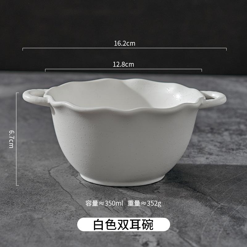 Европейская простая тарелка, Высококачественная бытовая керамическая тарелка с тремя отделениями, Тарелка для похудения, Двуручная миска, Салатница