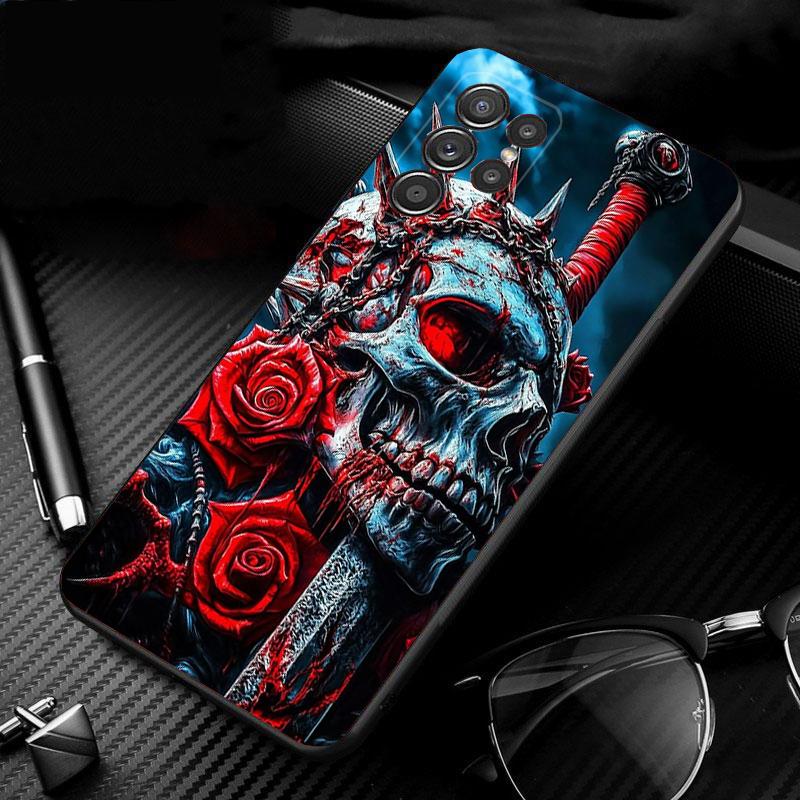 Phone Case For Samsung Galaxy S25 S24 S23 S22 S21 Ultra S24 S23 S22 S21 S25 Plus S24 S25 FE Skull