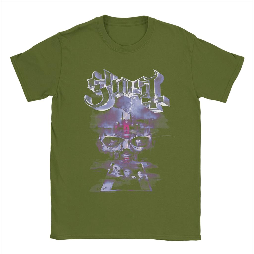Men's T-Shirts Ghost Band Rock Metal Novelty Pure Cotton Tee Shirt Short Sleeve  T Shirt Round Neck Tops Unique