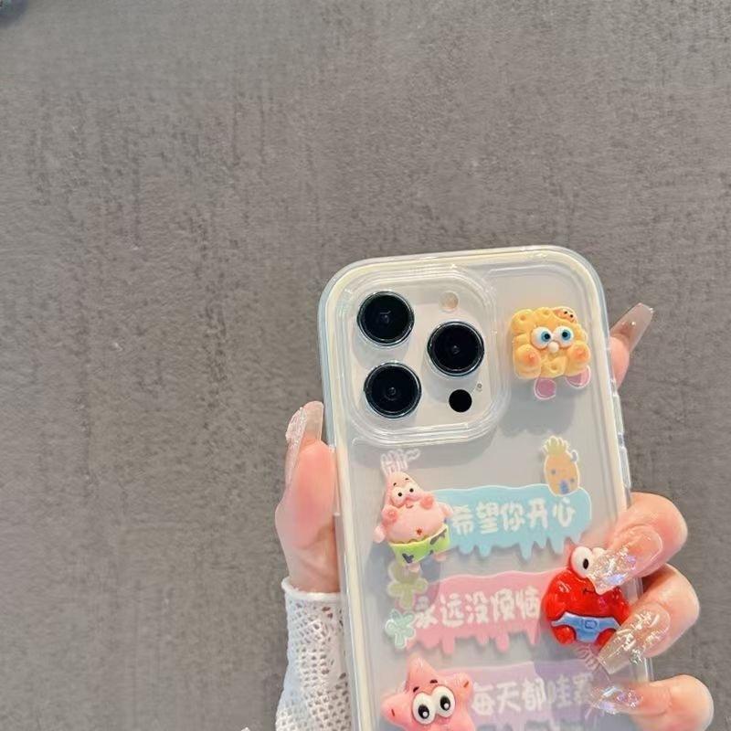 SpongeBob SquarePants 3-in-1 Colorful for Apple 1615iphone13XR/MAX Huawei Xiaomi 14 mobile phone case