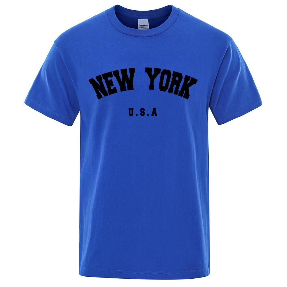 U.S.A New York City T Shirts Summer Cotton Tops Men's T-Shirt Short Sleeve Fashion Casual Men Streetwear O-neck Letter Tee Shirt