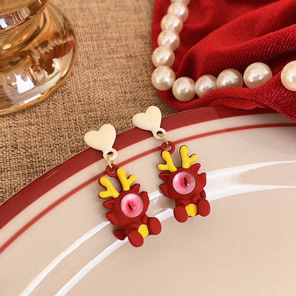 

Ювелирные изделия Зодиакальные серьги-драконы-шпильки Эстетический драконий глаз висячие серьги аксессуары