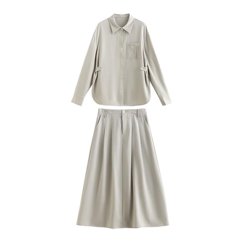 Chuyu 2025 Light Workwear Waist-Cinched Shirt & Skirt Set