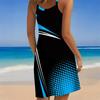 Abito da Spiaggia da Donna Mini Abito Stampa Casual Moderno Senza Maniche Vestibilità Larga Esterno Quotidiano Estate
