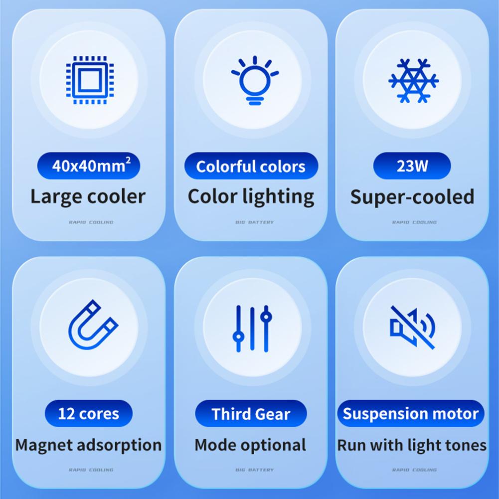 Magnetic Mobile Phone Cooler Strong Cooling Mobile Phone Radiator Universal Semiconductor Tablet Radiator Gaming Cooler for iPad