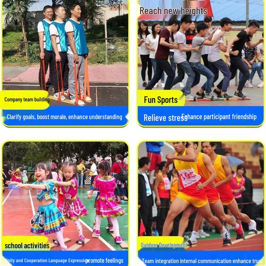 Teamwork Wooden Clogs for Plank Racing - Fun Sports Props