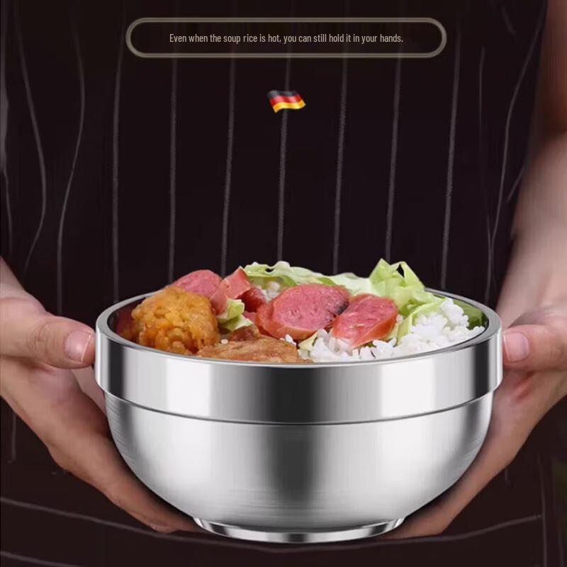 Qianshen 304 Stainless Steel Double-Layer Insulated Bowl