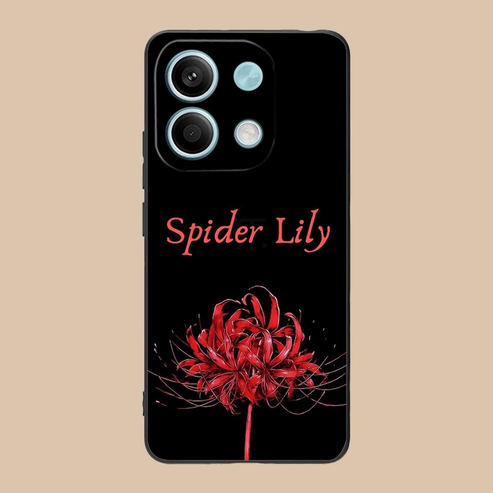 Cool Red Spider Lily Mobile Cell Phone Case for Xiaomi Redmi Note 13 12 11 10 9 8 7 6 S A Pro Lite Plus 5G Black Cover Shell