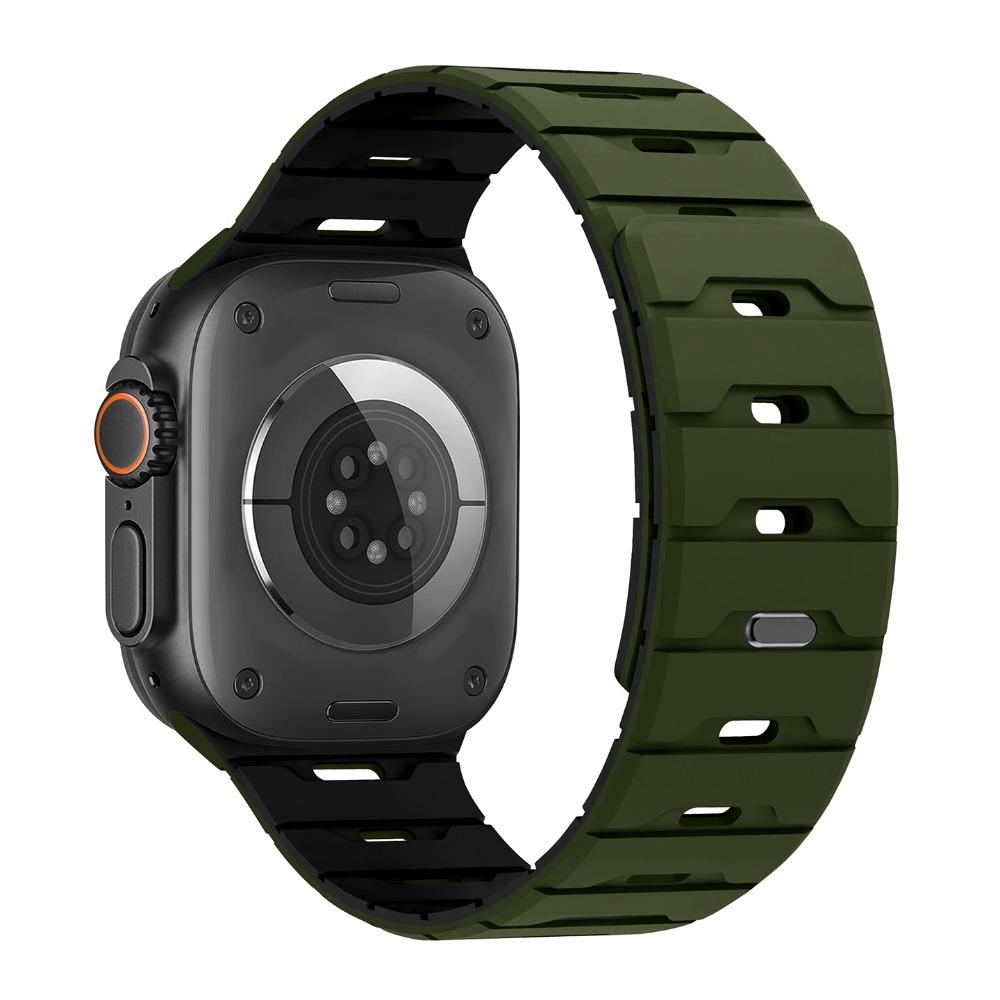 Magnetischer Schnallen-Silikonarmband für Apple Watch, Passend für Ultra 2/3, 49/46/45/38/42/40mm, Silikonarmband für iWatch Serie 11 / 10/ 9/8/7SE