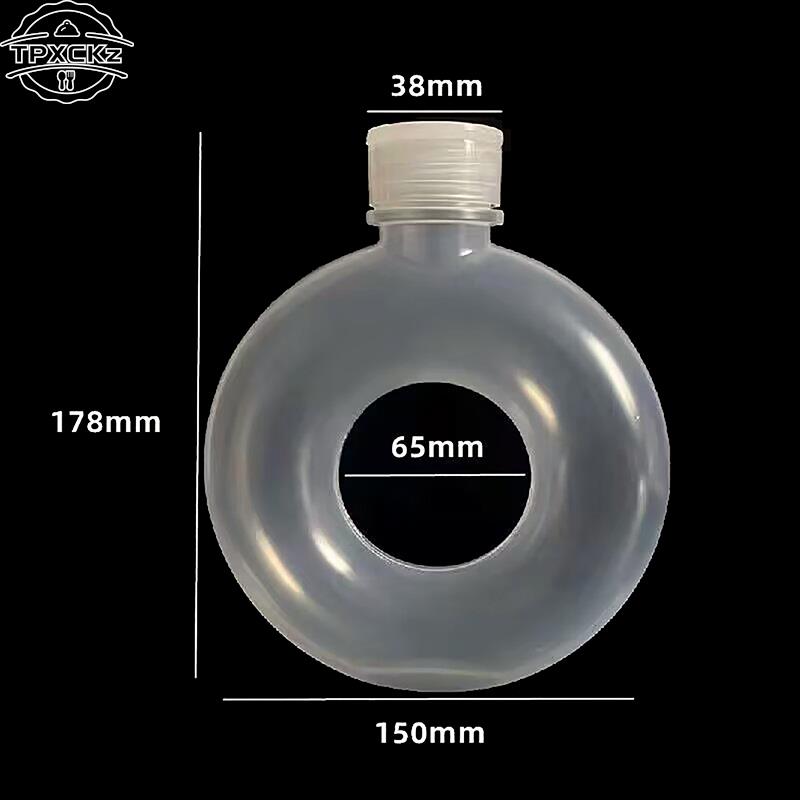 Cute Donuts Water Bottle For Kids Cartoon Silicone Portable Travel Round Cup Portable Anti Fall Plastic Cup Kids Gift 500ml