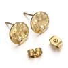 5Pairs Stainless Steel Embossing Round Ear Studs Ear Plug Set Earring Posts Back Stoppers Earrings Piercing DIY Jewelry Making