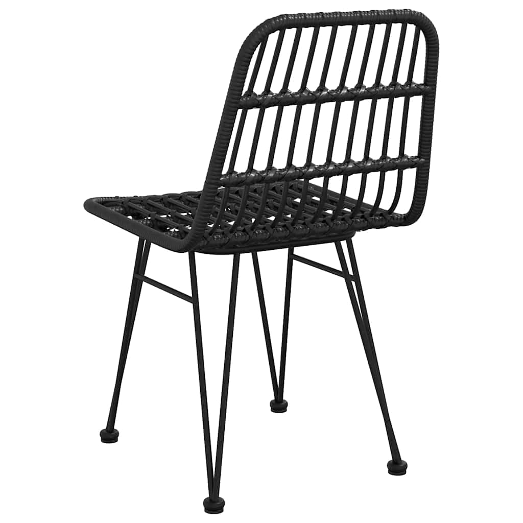 Garden Chairs 2 Pcs Black 48x62x84 Cm PE Rattan