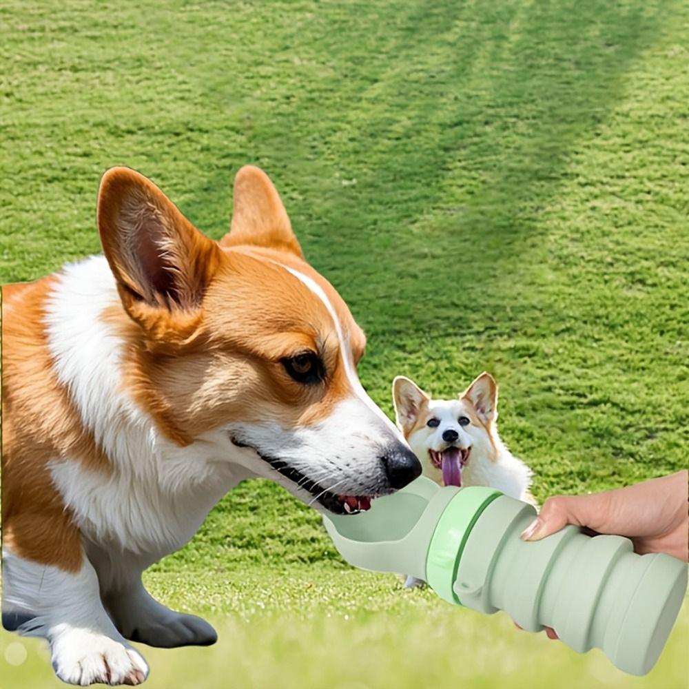 Silicone Collapsible Dog Water Bottle Food Grade Cat Water Bottle  Outdoor Dog Walking