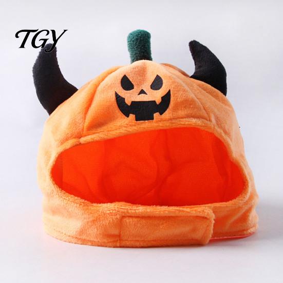 Funny Ghost Face Costume for Small Pets Pet Halloween Pumpkin Hat, Devil Horn Cat Plush Cozy Cosplay Apparel Photo Shoots Hat Cats Dogs, Party