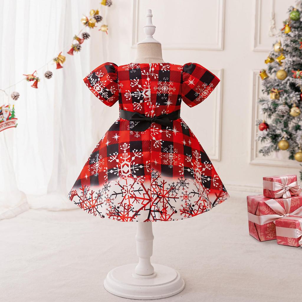 Christmas Cosplay Dress for Includes and Deer Cute Costume for Parties and Princess [SUBTRY] Girls, 4-Piece Set, Dress, Headband, Decorations,