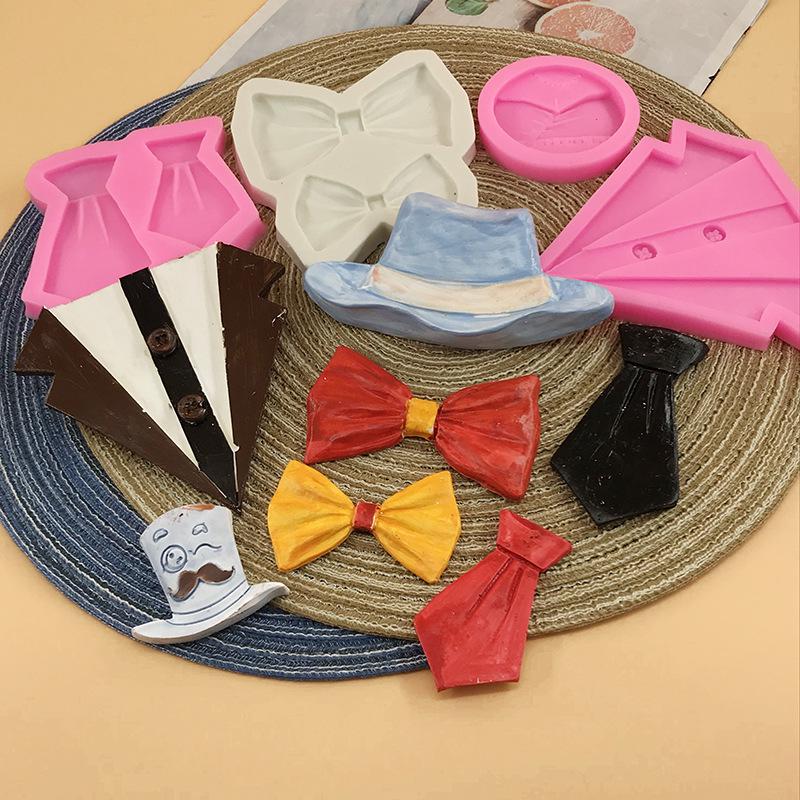 Silicone Mold for Hat, Bow Tie, Collar Cake & Chocolate Fondant