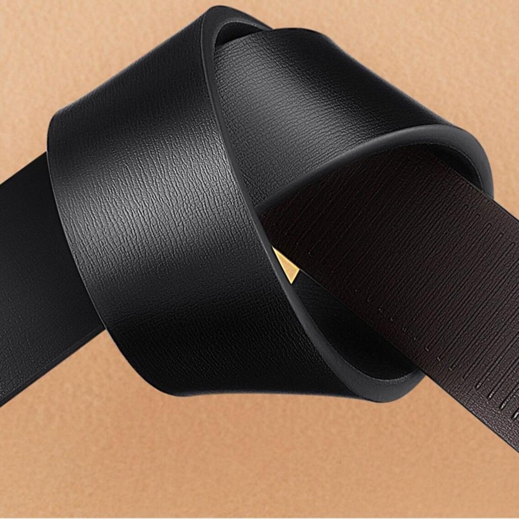 Men's Belt Wears Automatic Buckle Genuine Leather Cowhide Business Casual Genuine Leather Belt Middle Aged and Young Trendy Belt Men's Style