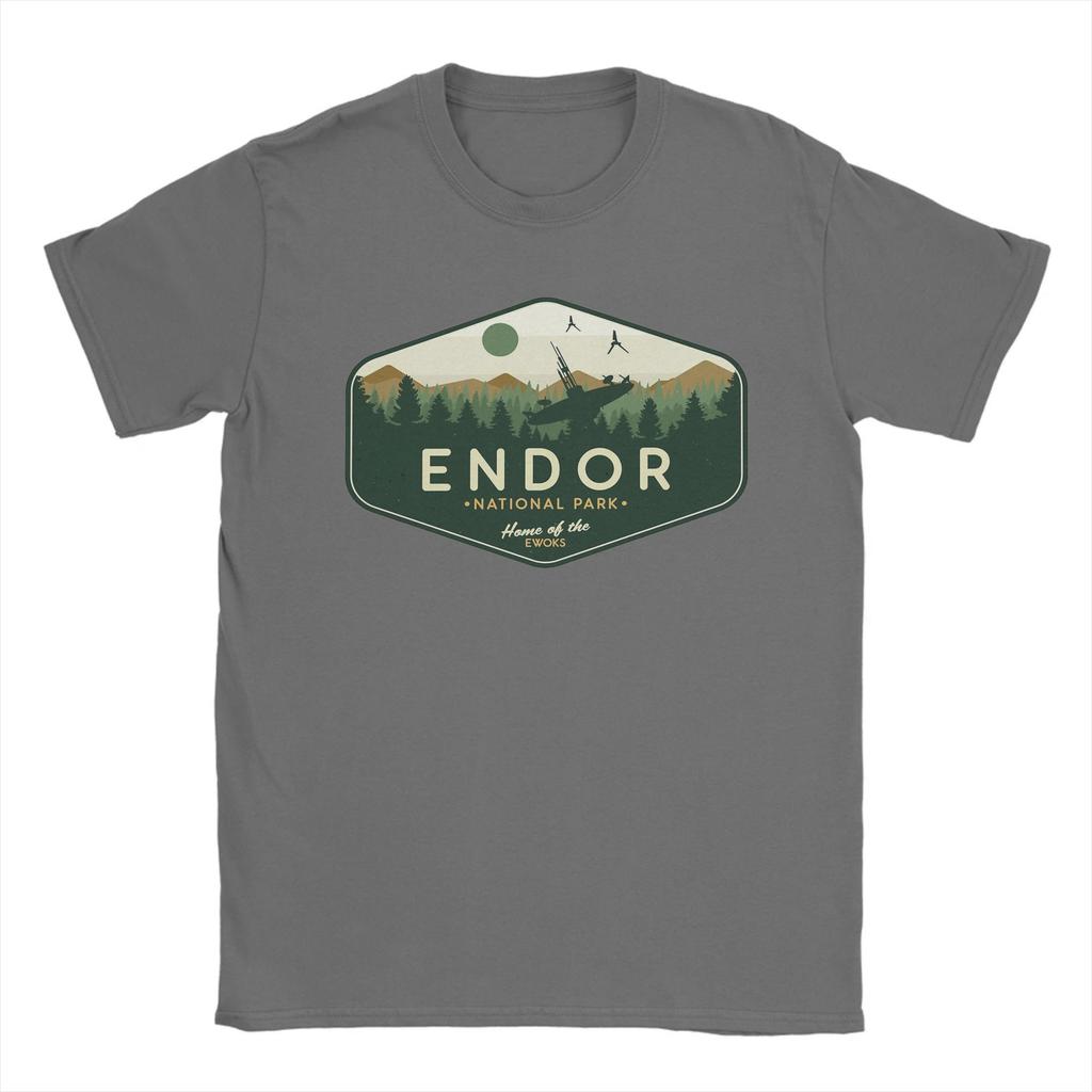 Endor Nationalpark Heimat der Ewoks T-Shirt für Herren Tatooines Baumwoll-T-Shirt O-Ausschnitt Kurzarm T-Shirt Geschenkidee Kleidung