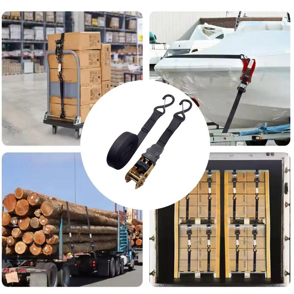 Rust Proof Heavy-Duty Cargo Straps Black Ratchet Tightener Straps  Motorcycle