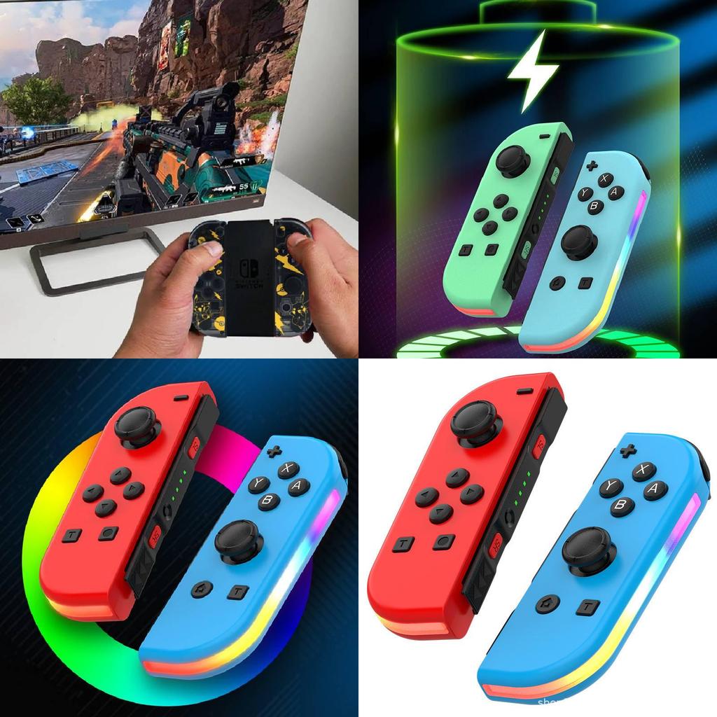 Colorful Rgb Light Switch Joycon Controller With Vibrant Vibration And Motion Sensitivity