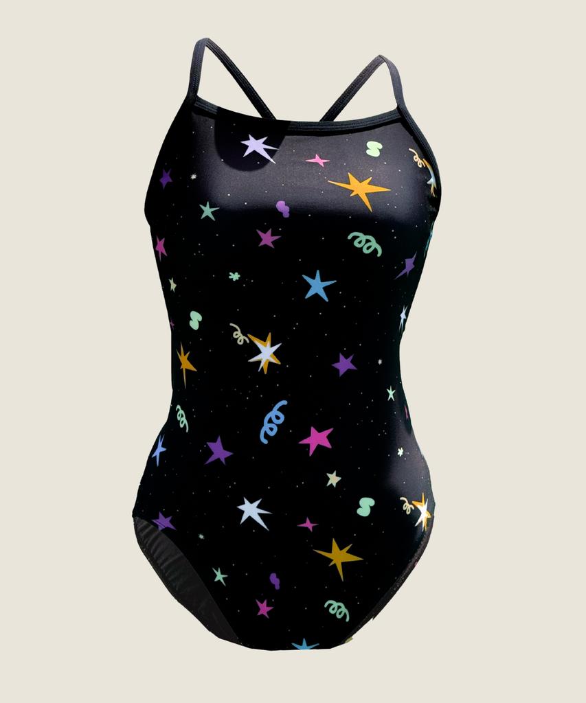 Beulluaenbeli Sponge One-Piece Swimsuit Shooting Star (Black)