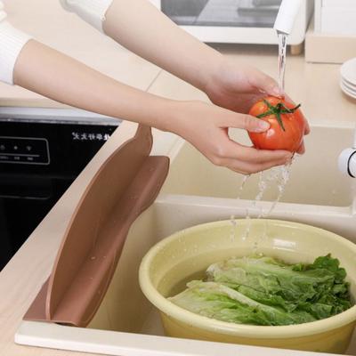 Soft Silicone Water Baffle Cute Household Water Blocking Board Practical Suction Cup Base Sink Flap Block Splash Protector