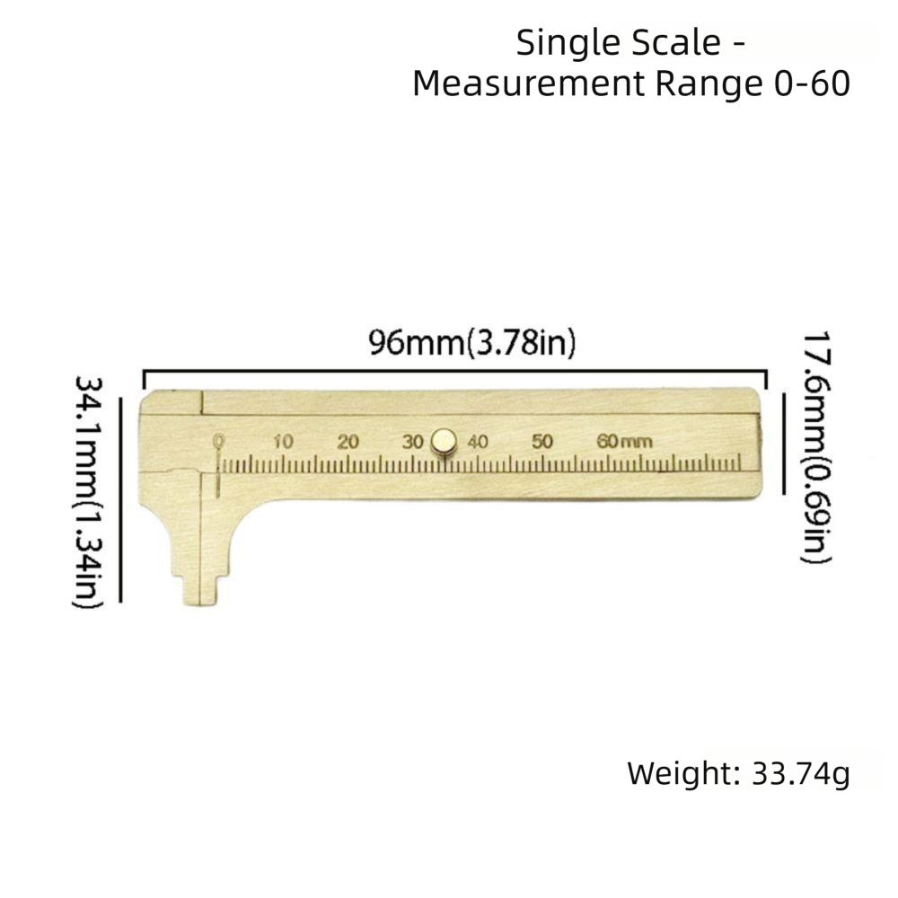 MM Inch Brass Caliper Dual Scale Measuring Tool Precision Measurement Tool Length Measurement