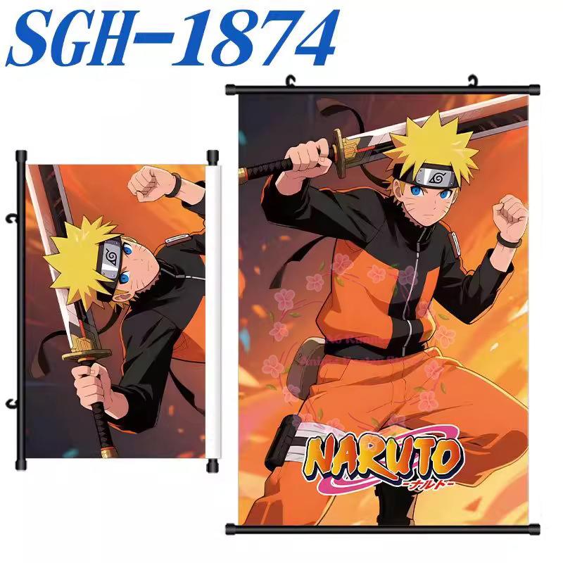 Poster N-Naruto Scroll Painting Peripheral Hanging Painting Bedside Living Room Background Wall Cloth Painting