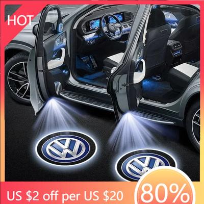 2025 Hot B6 For Volkswagen Car Emblem Wireless Courtesy Lamp Auto Door Welcome Light LED Projector For Volkswagen CC R-Line GTI