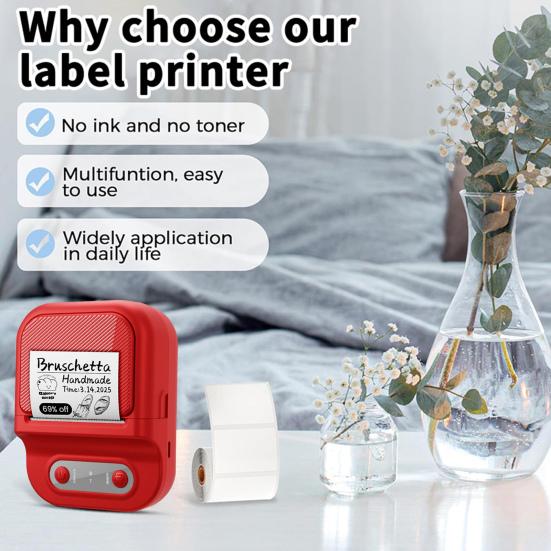 Label Maker Machine Portable Thermal Label Printer Bluetooth-compatible Mini Label Printer with Tape for Small Business Home School Barcode Address