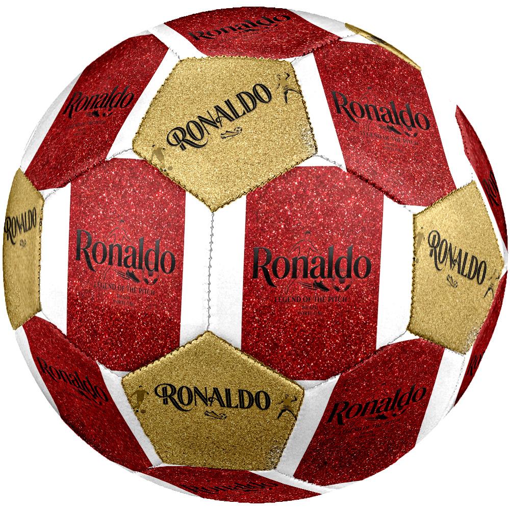Ronaldo's Golden Water Dance Size 5 Football Machine-Stitched Indoor/Outdoor Training and Matches Sports Enthusiast Gifts Distinctive Home Decor And P