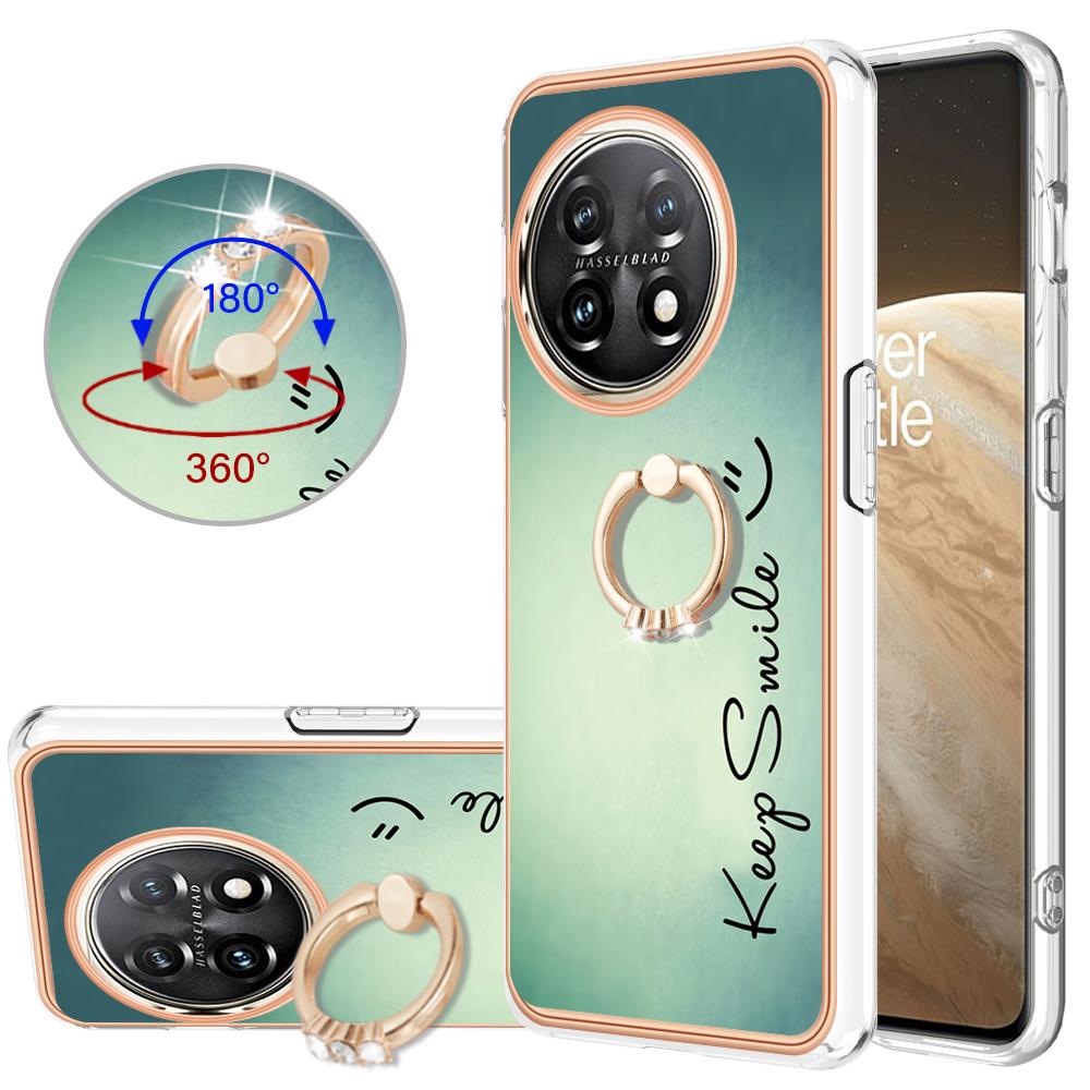 Luxury IMD Electroplating Frame TPU Shockproof Phone Case Metal Ring Stand For OnePlus 11/OnePlus Nord N300 N20 N30/OnePlus CE 3 Lite 5G