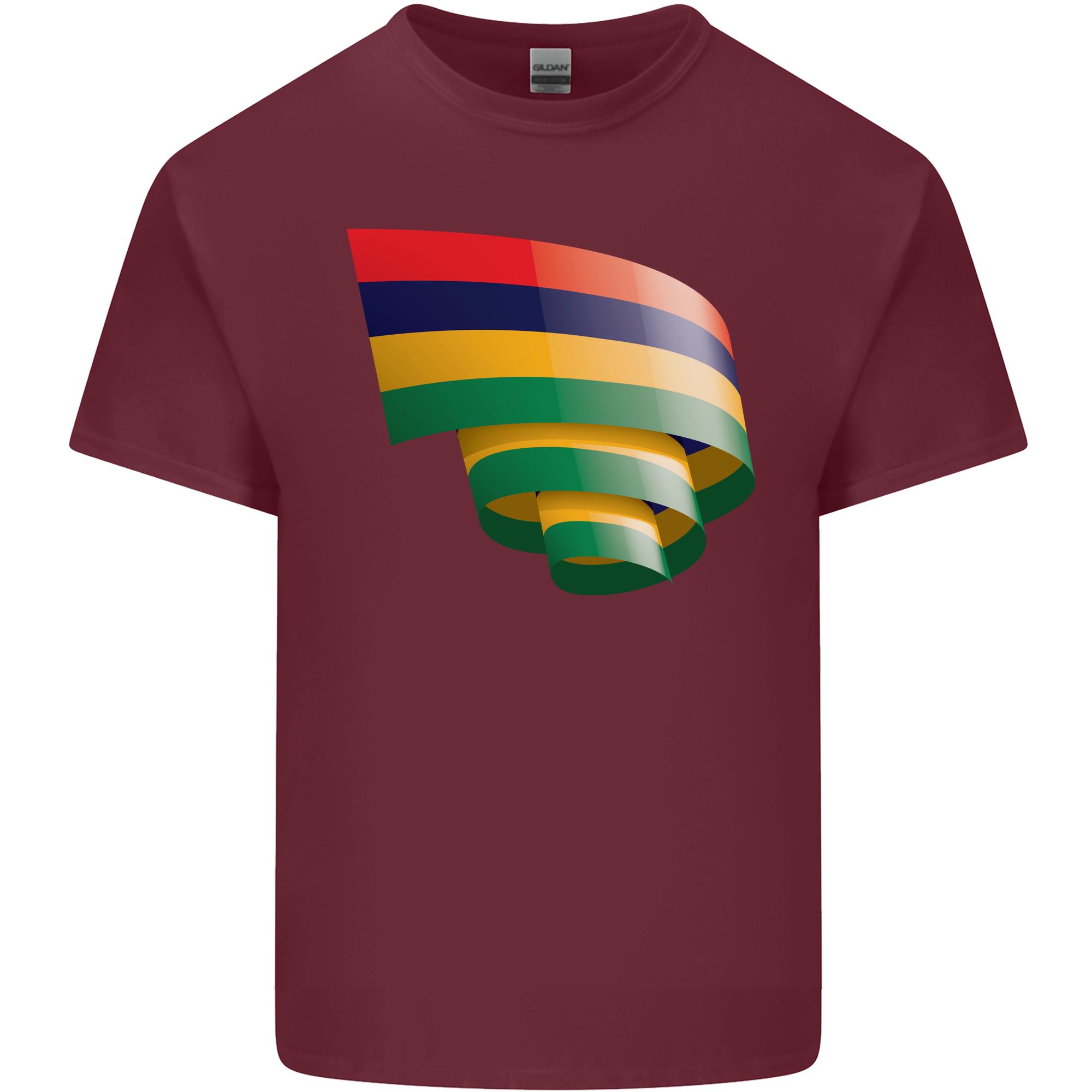 Curled Mauritius Flag Mauritians Day Football Unisexs Light Cotton Tshirt S