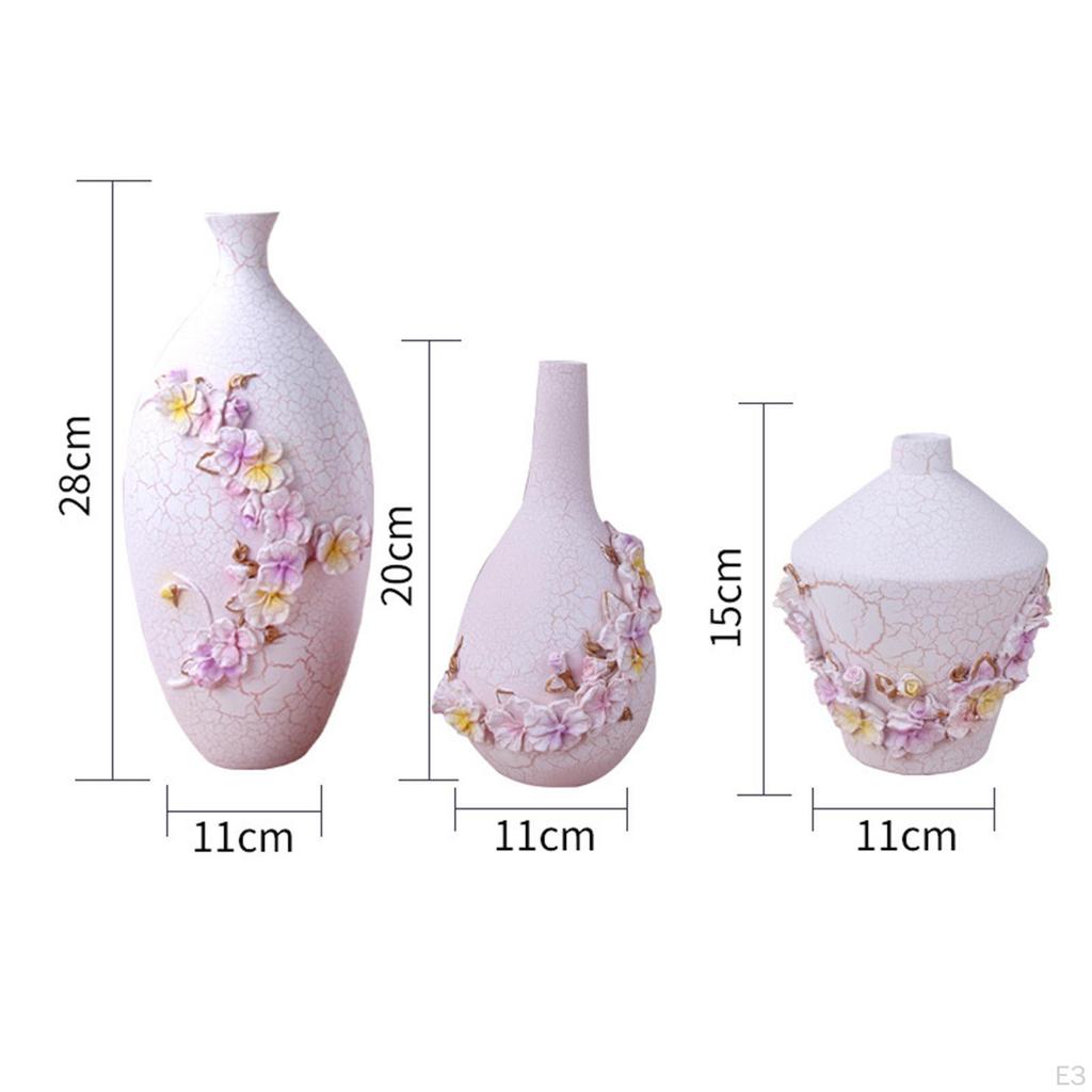 3er-Pack Harzvase Elegante Blumenvase für Hochzeitsfeier Heim Wohnzimmer Dekoration Ornament