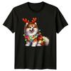 Dog Reindeer Antlers Christmas Holidays Unisexs TShirt Unisexs Tee Graphic Unisex