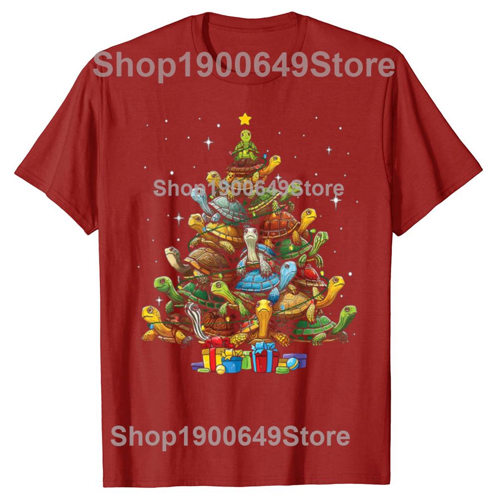 

Funny Turtle Christmas Tree Tshirts Men Womens Fashion Casual Tshirt 100 Cotton Loose Oversized Sea Animal T Shirt Summer S
